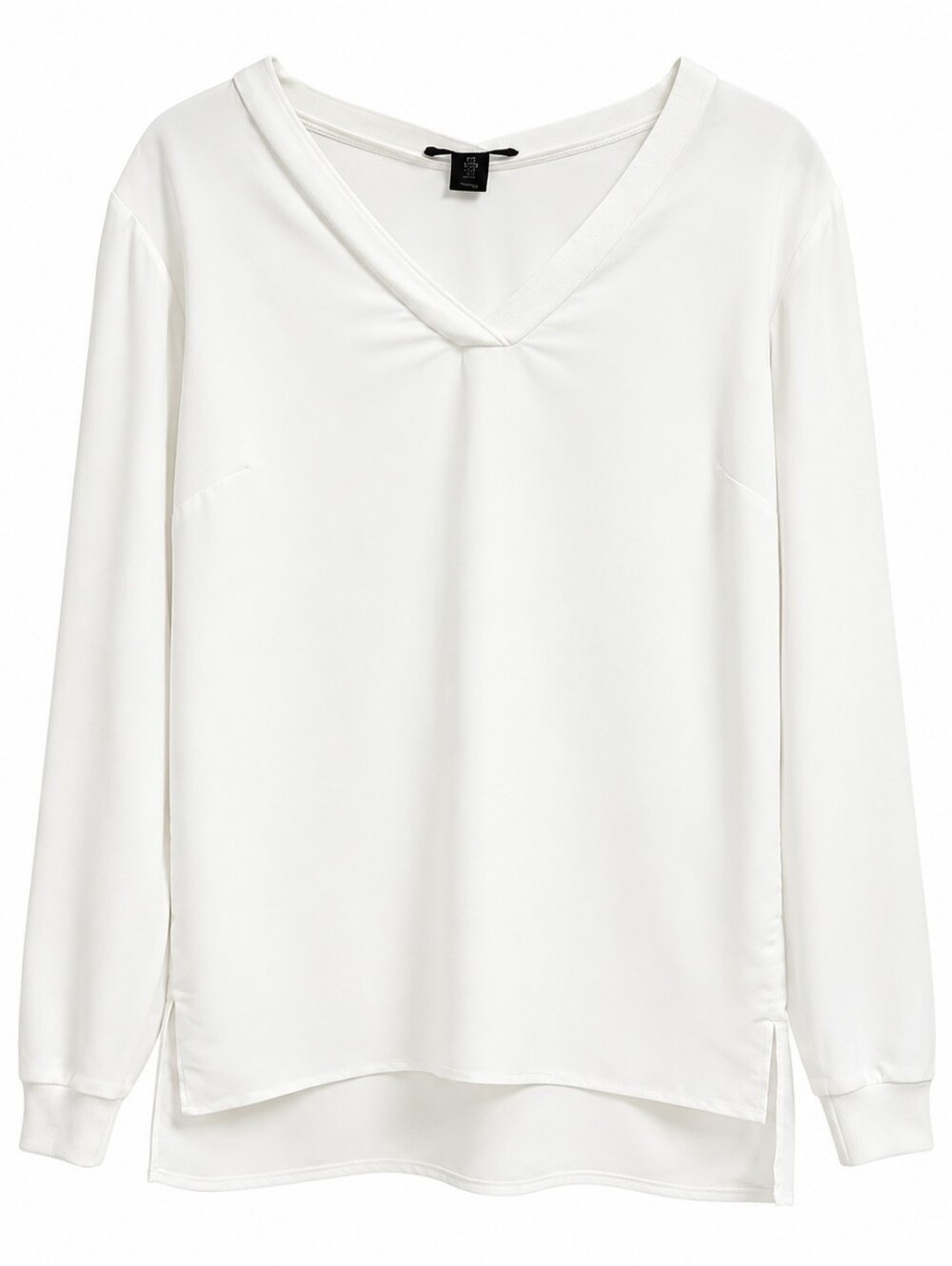 Maison Cinqcent White V-Neck High-Low Asymmetrical Blouse Tunic  Size M